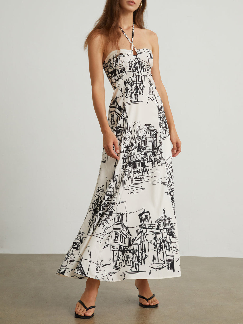 Paris Street Halter Yaka Uzun Elbise