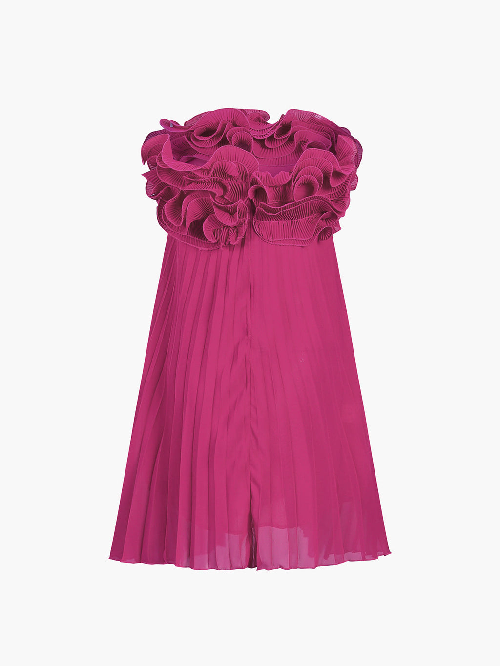 File Rosette Tube Pleat Mini Elbise