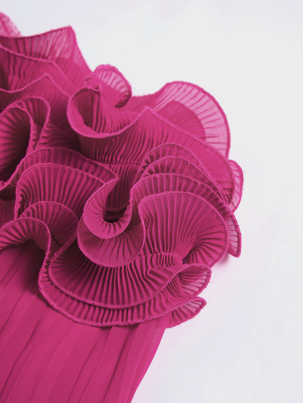 File Rosette Tube Pleat Mini Elbise