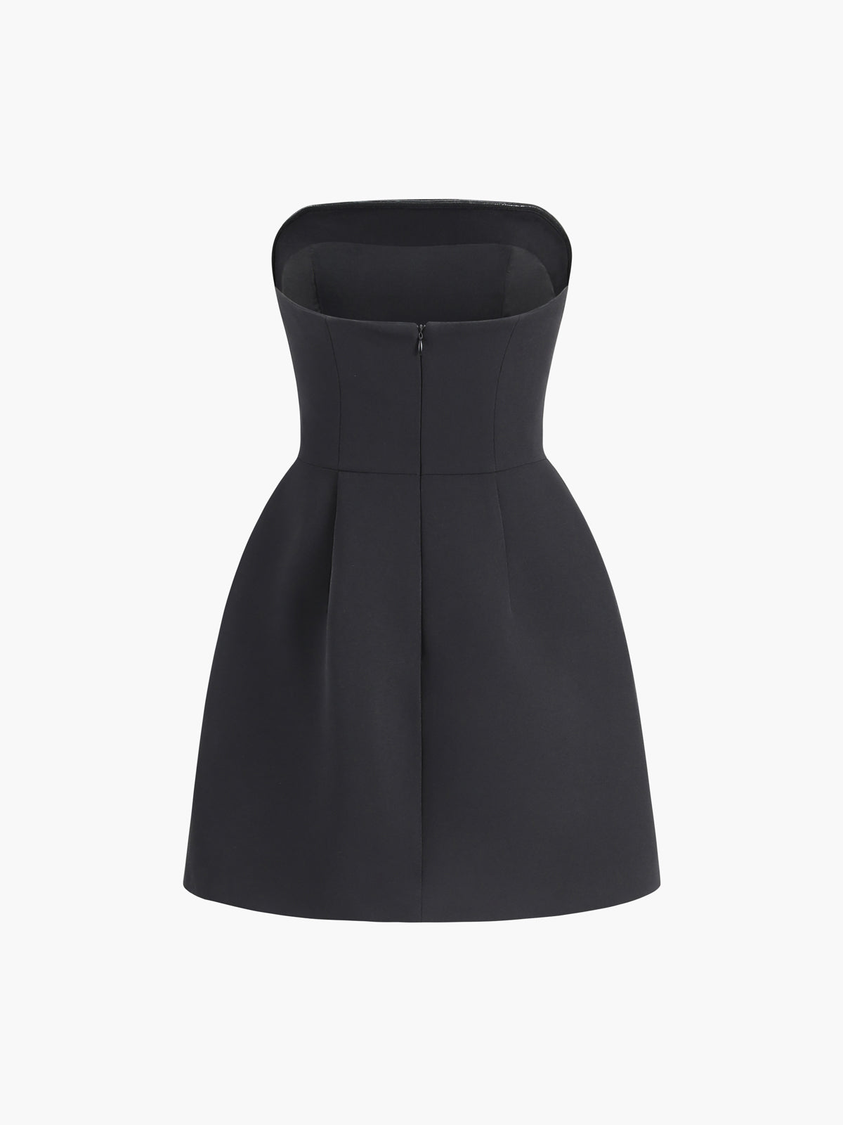 Düz Renk Straplez Mini Elbise