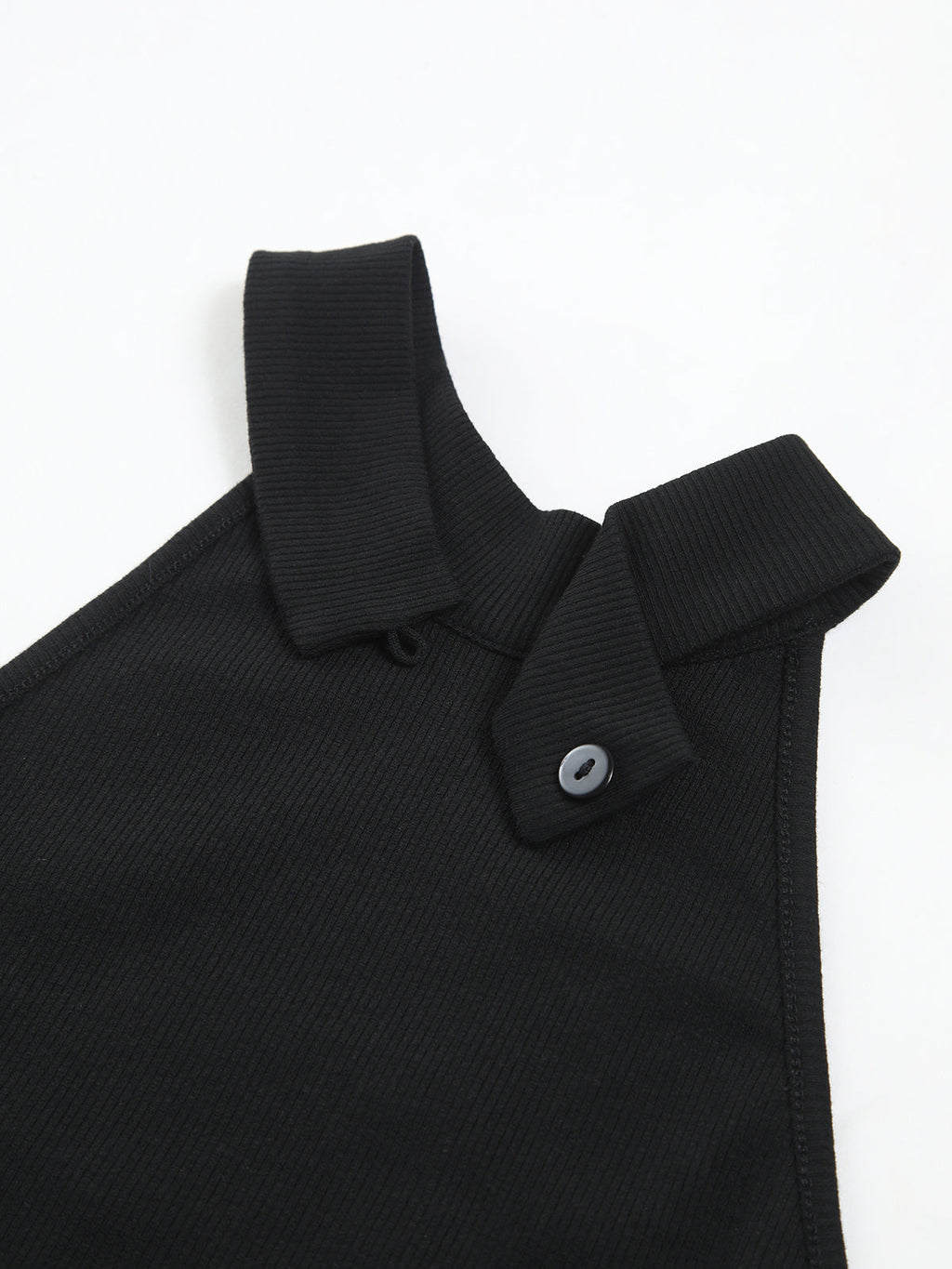 İki Renkli Halter Yaka Puff Mini Elbise