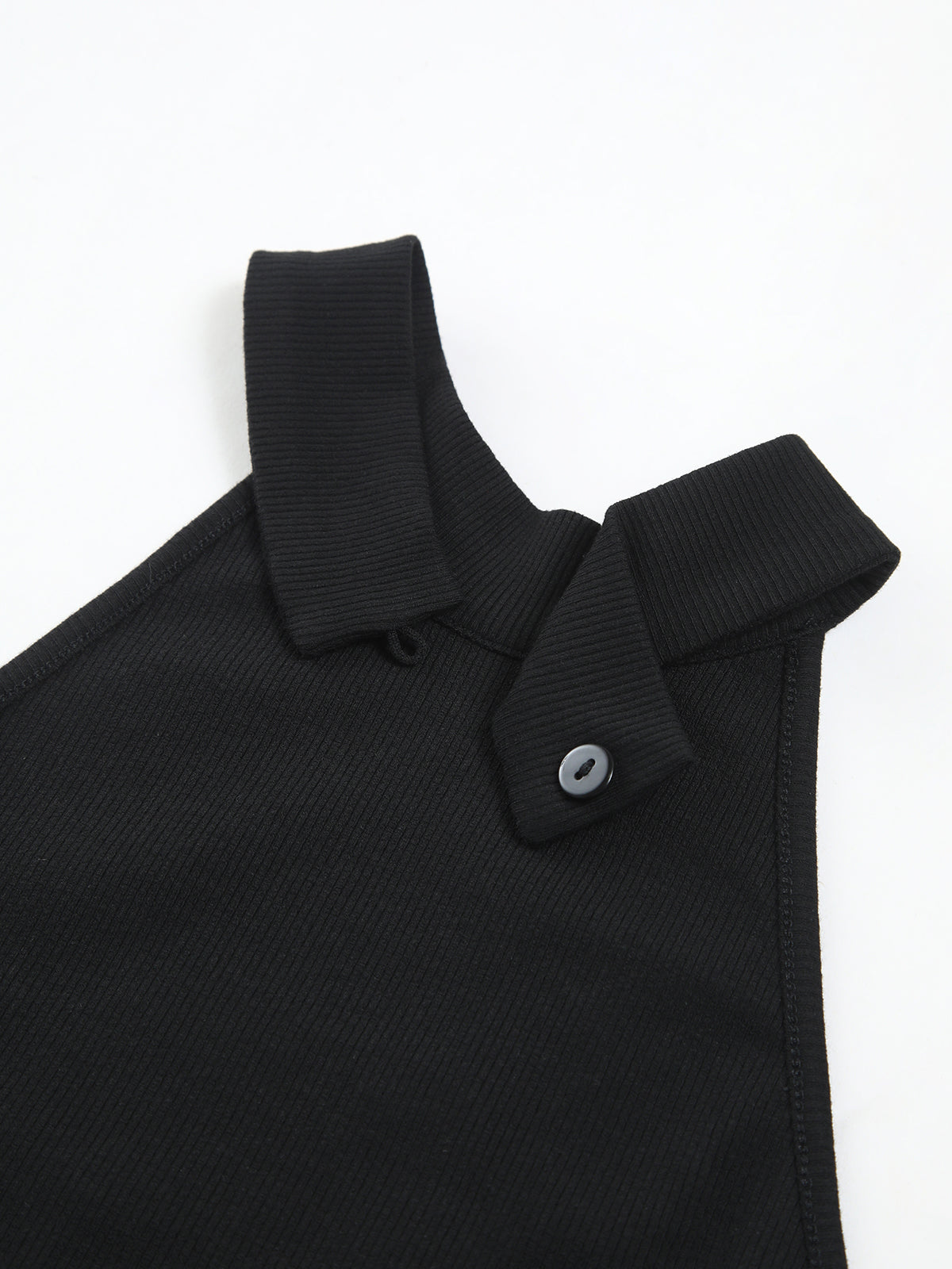 İki Renkli Halter Yaka Puff Mini Elbise