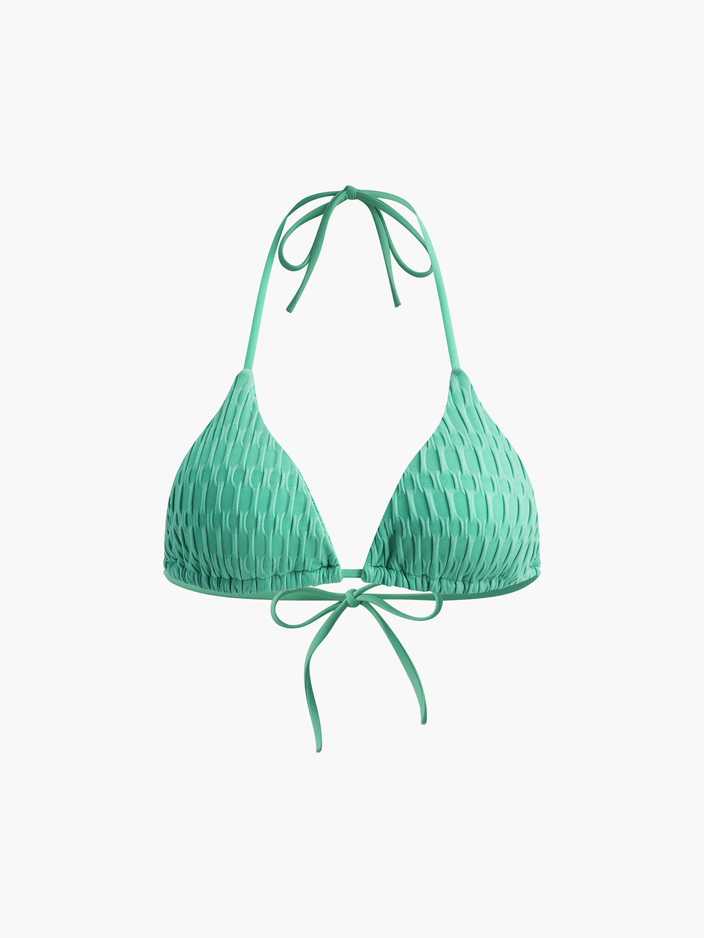 Düz Renk Halter Yaka Düğümlü Bikini Seti