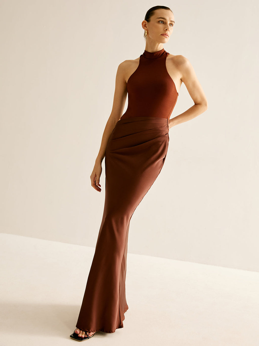 Dekolteli Panelli Sexy Slim Elbise