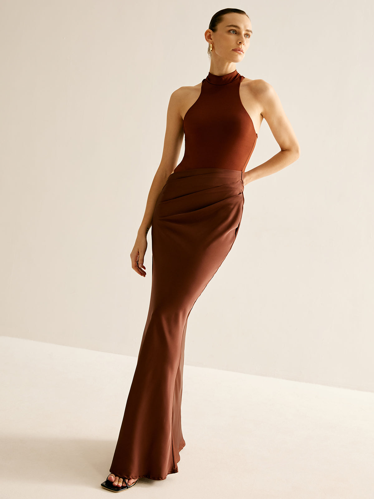 Dekolteli Panelli Sexy Slim Elbise