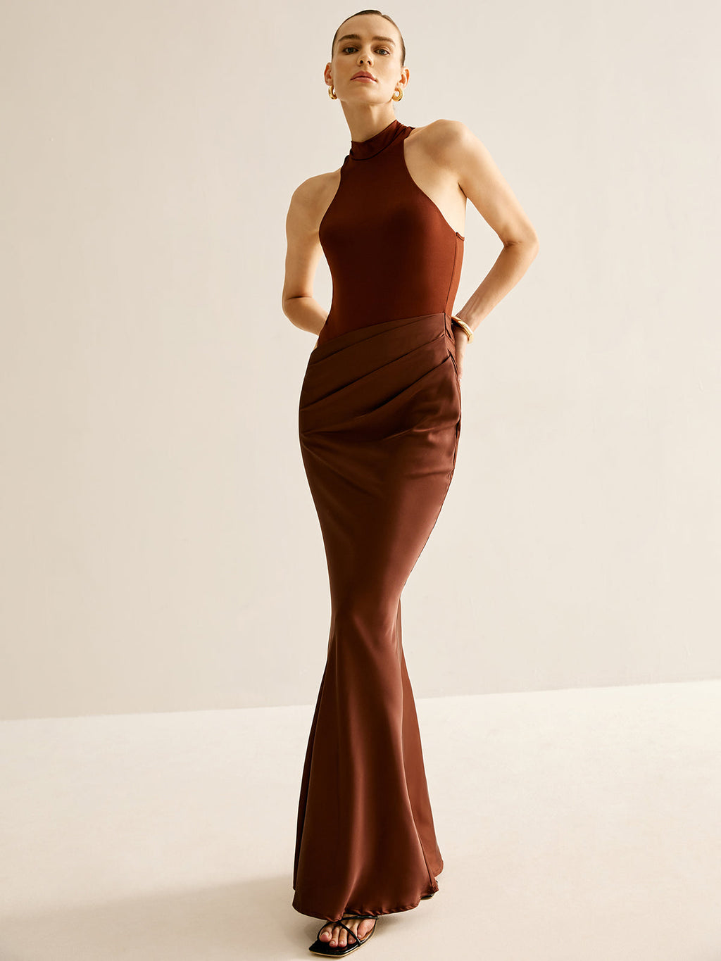 Dekolteli Panelli Sexy Slim Elbise