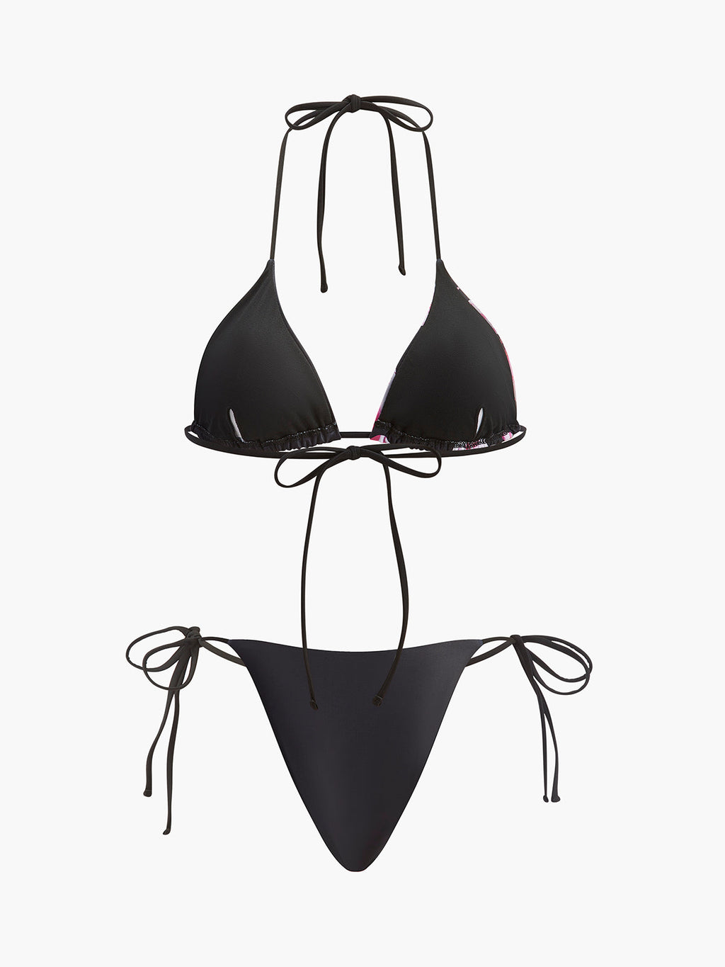 Çiçek Desenli File Etekli Bikini Seti