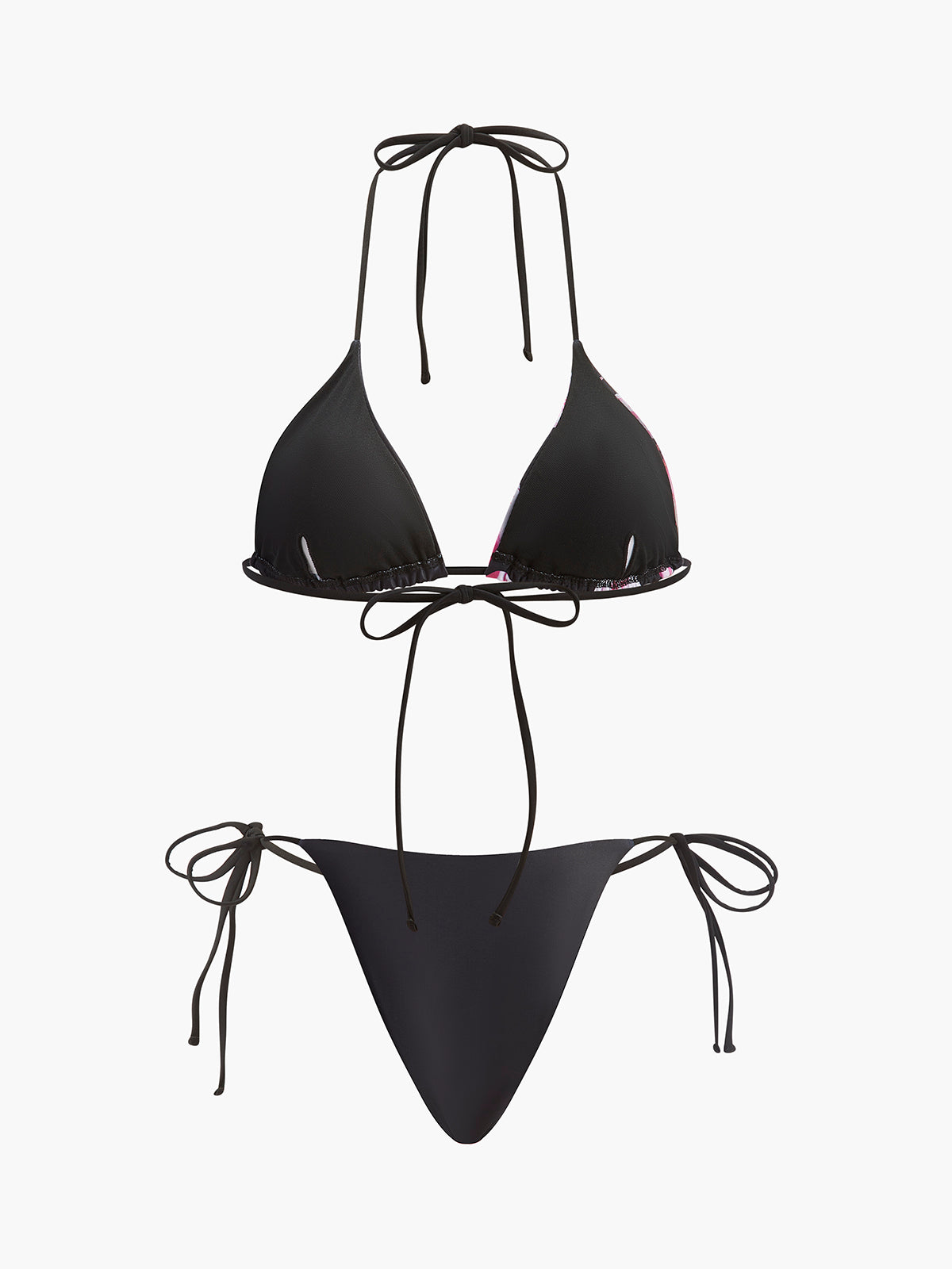 Çiçek Desenli File Etekli Bikini Seti