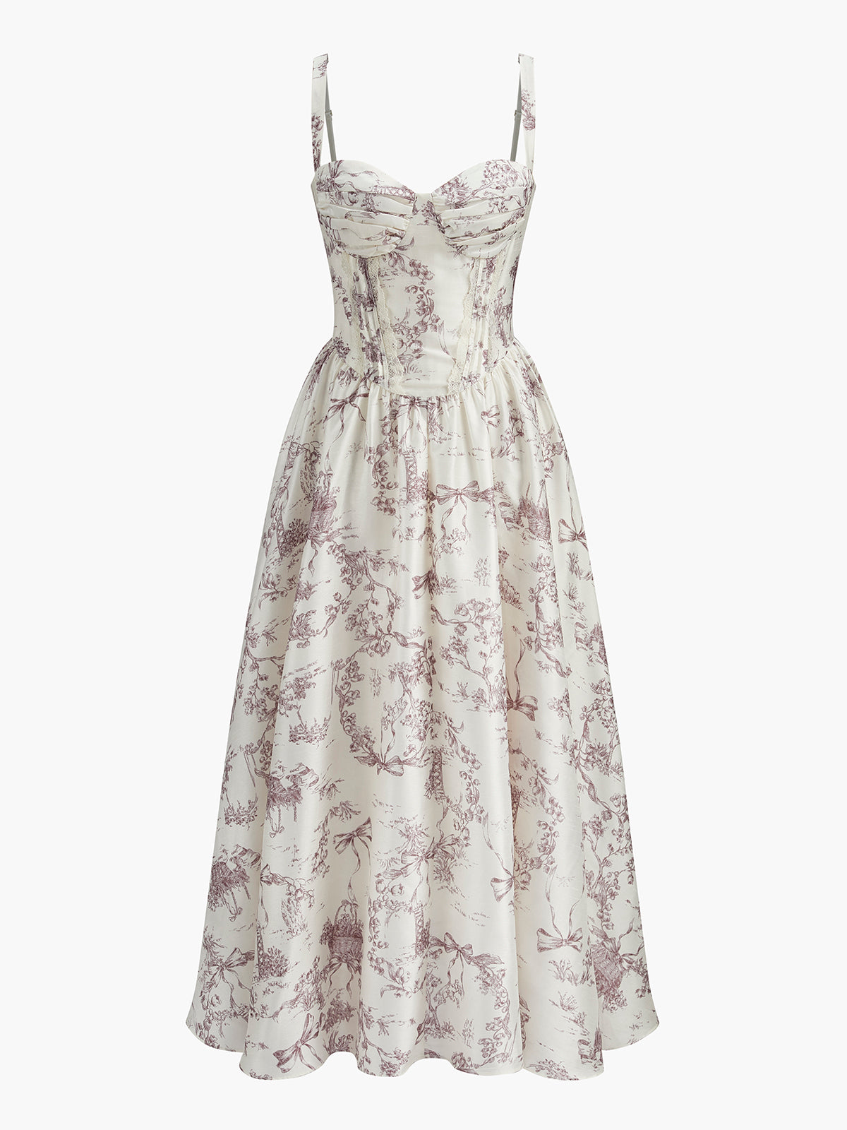 Toile Desenli Korse Elbise