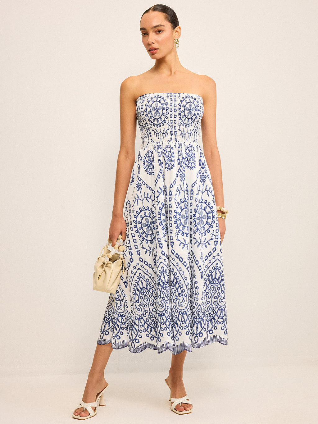 Straplez Boho Maxi Elbise