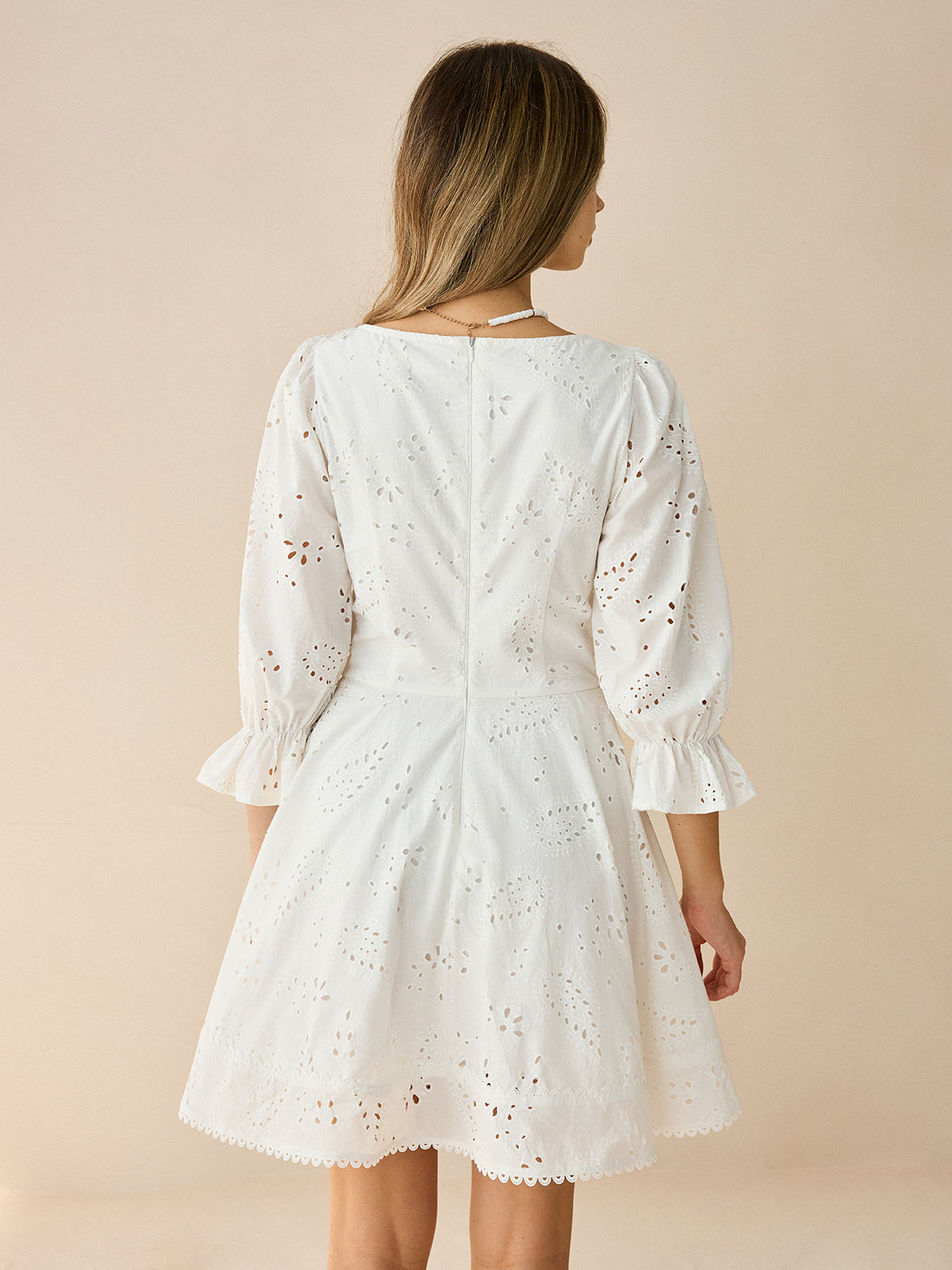 Pamuklu Dalgalı Kenarlı Edge Fisto Mini Elbise