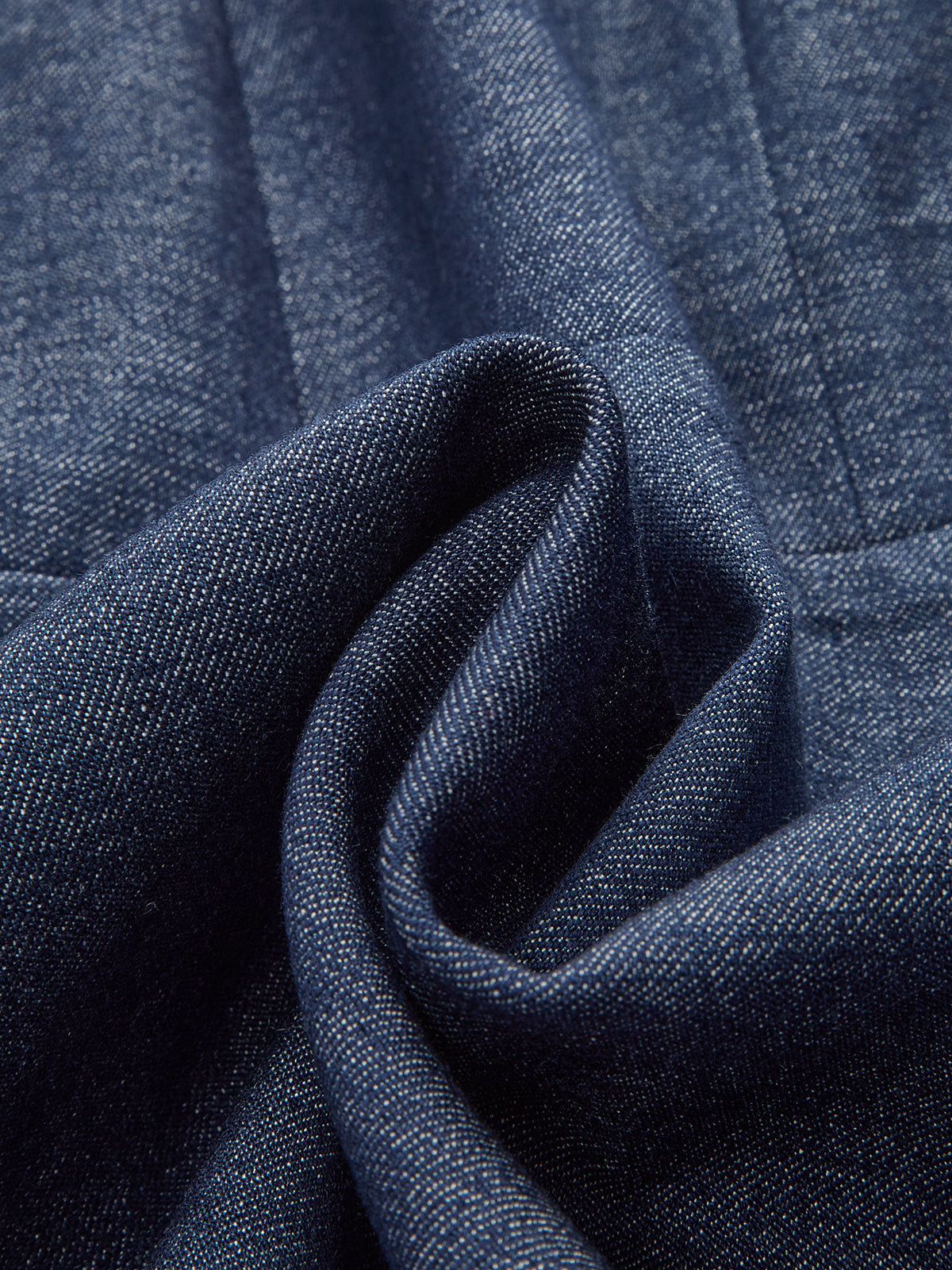 Denim Mini Sleeved Önden Fermuarlı Mini Elbise