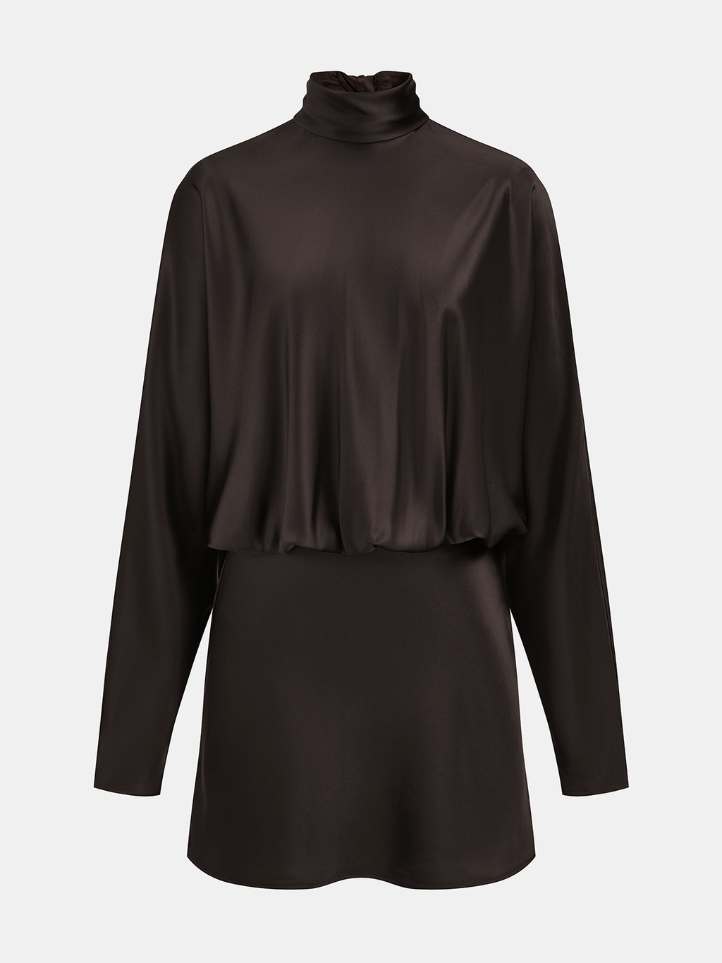 Draped Saten Boyundan Bağlamalı Mini Elbise