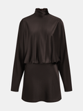 Draped Saten Boyundan Bağlamalı Mini Elbise