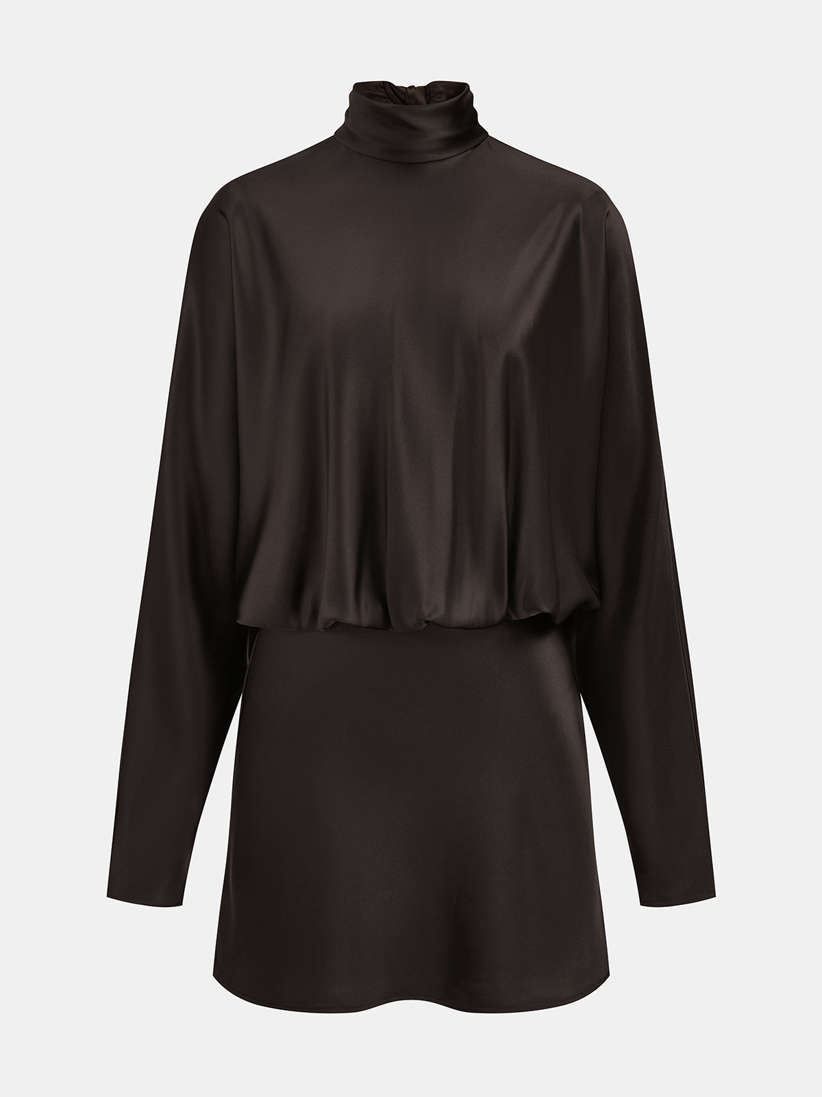 Draped Saten Boyundan Bağlamalı Mini Elbise