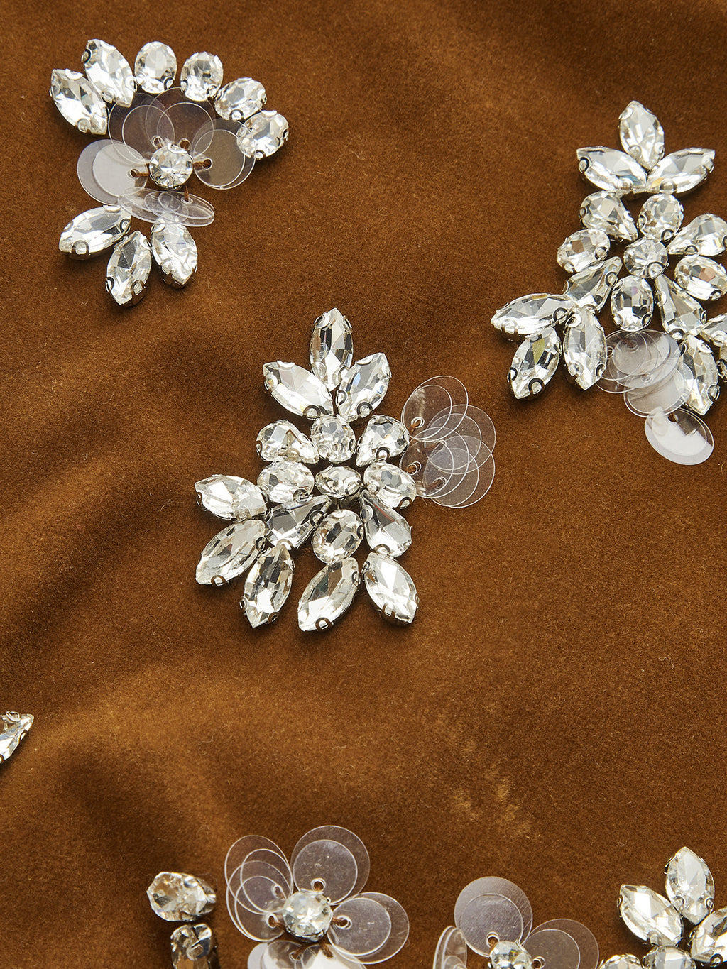 Kadife Kolsuz Kristal Embellishments Mini Elbise