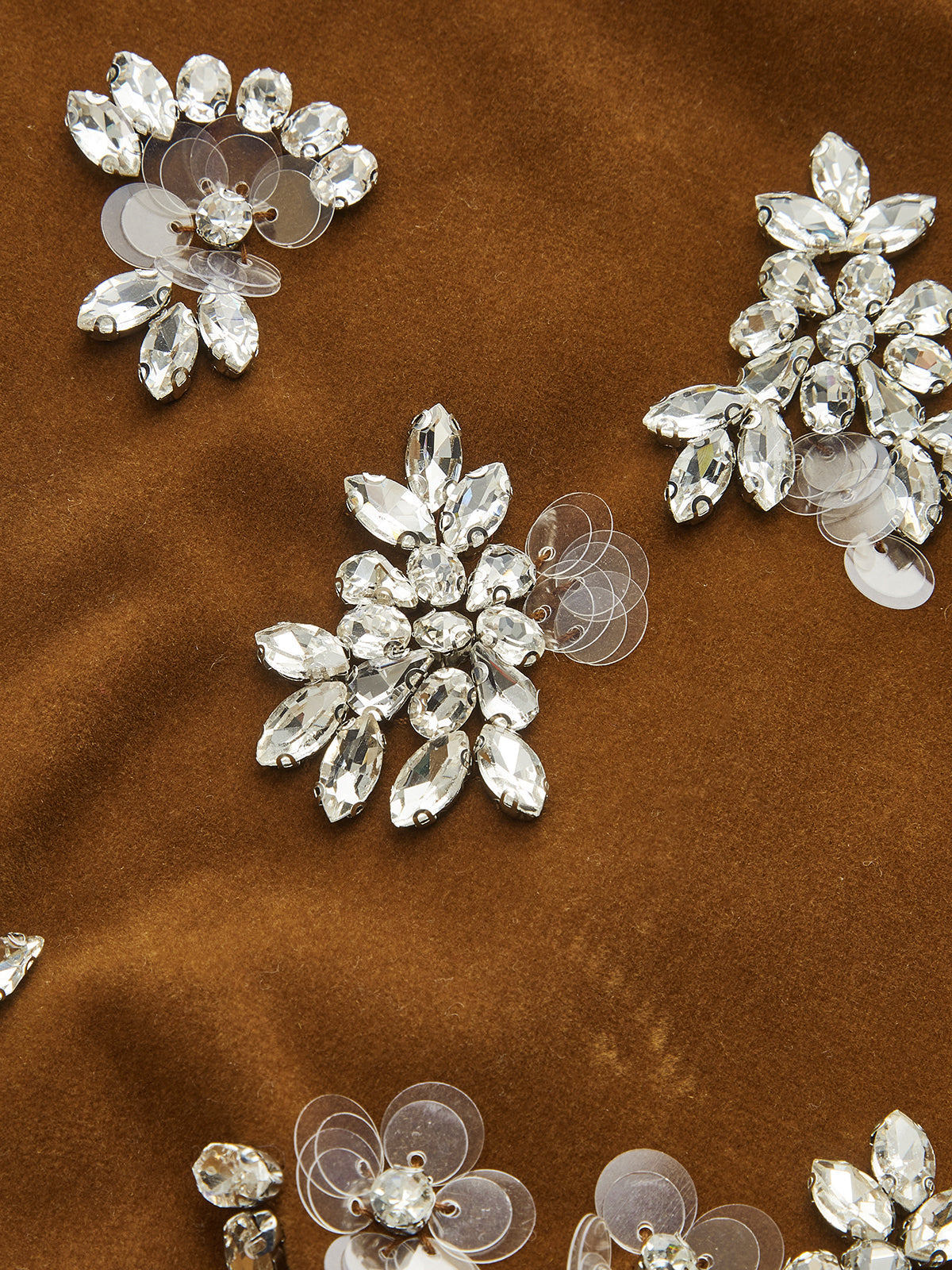Kadife Kolsuz Kristal Embellishments Mini Elbise