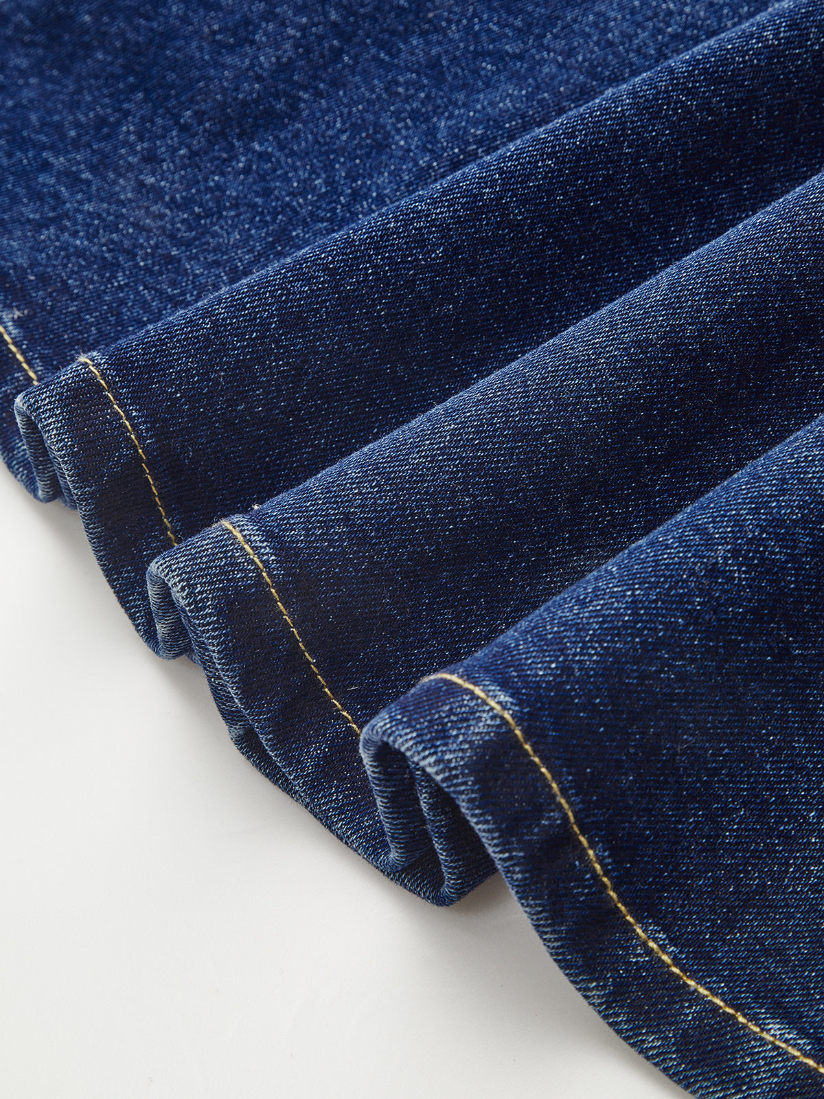 Denim Çift Tokalı Mini Elbise