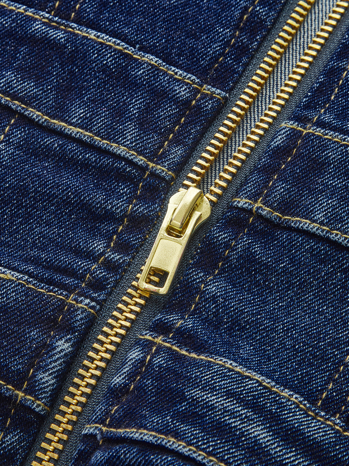 Denim Çift Tokalı Mini Elbise