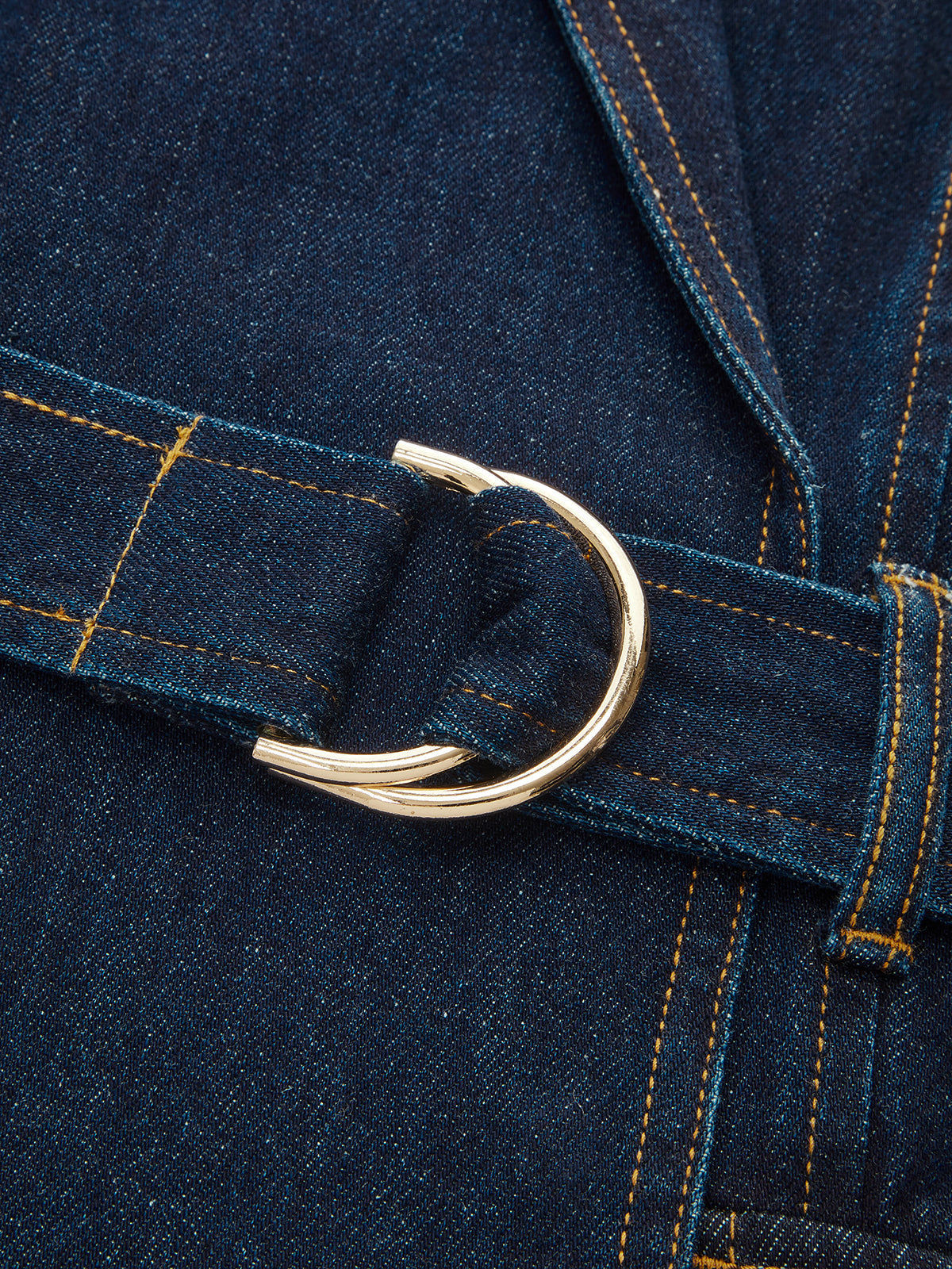 Kemerli Denim Blazer Elbise