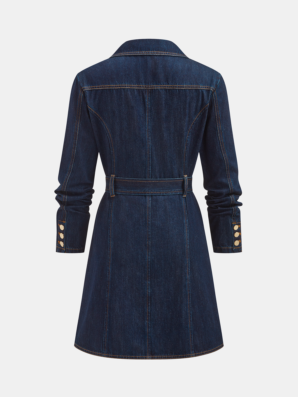 Kemerli Denim Blazer Elbise