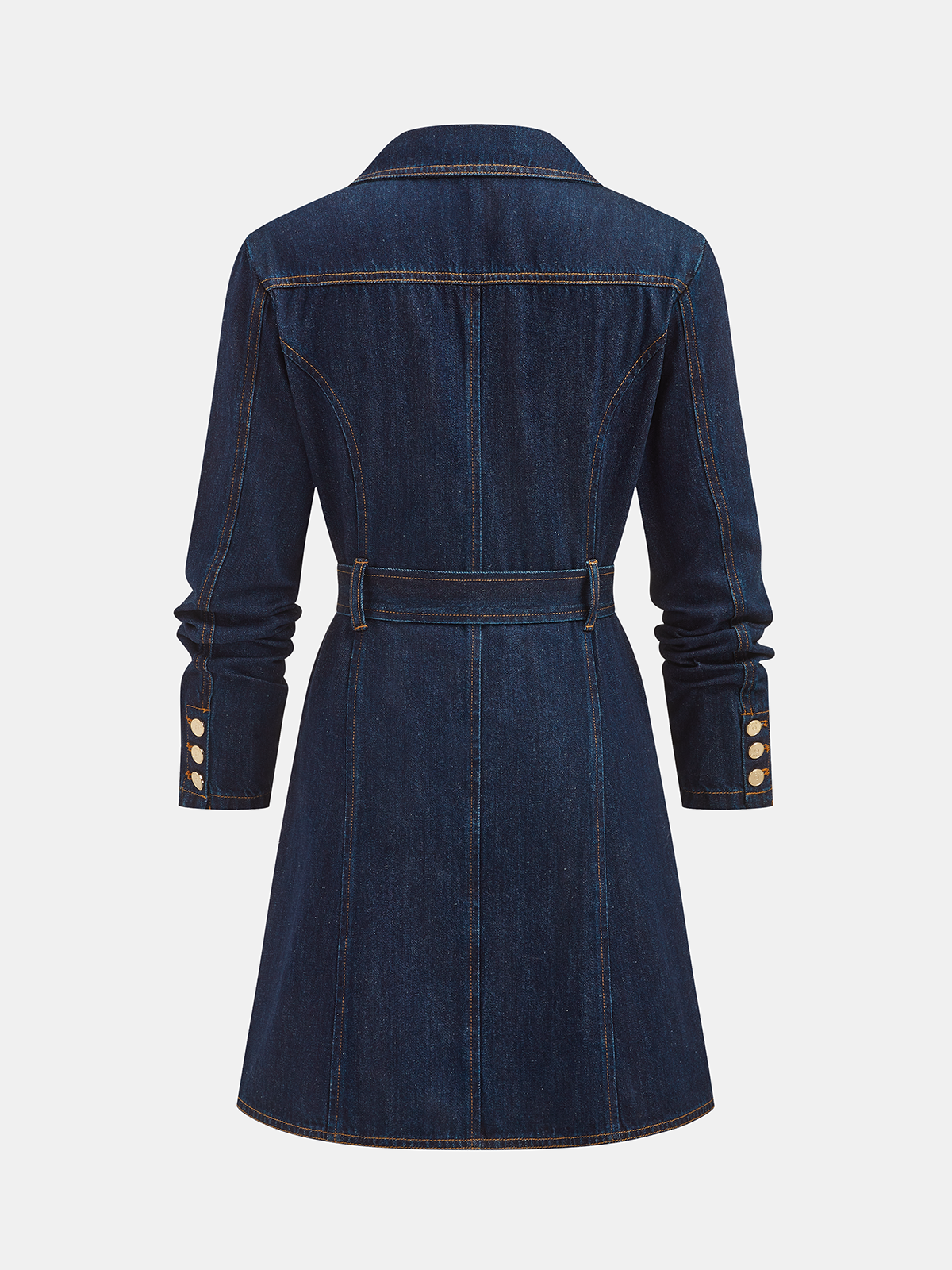 Kemerli Denim Blazer Elbise