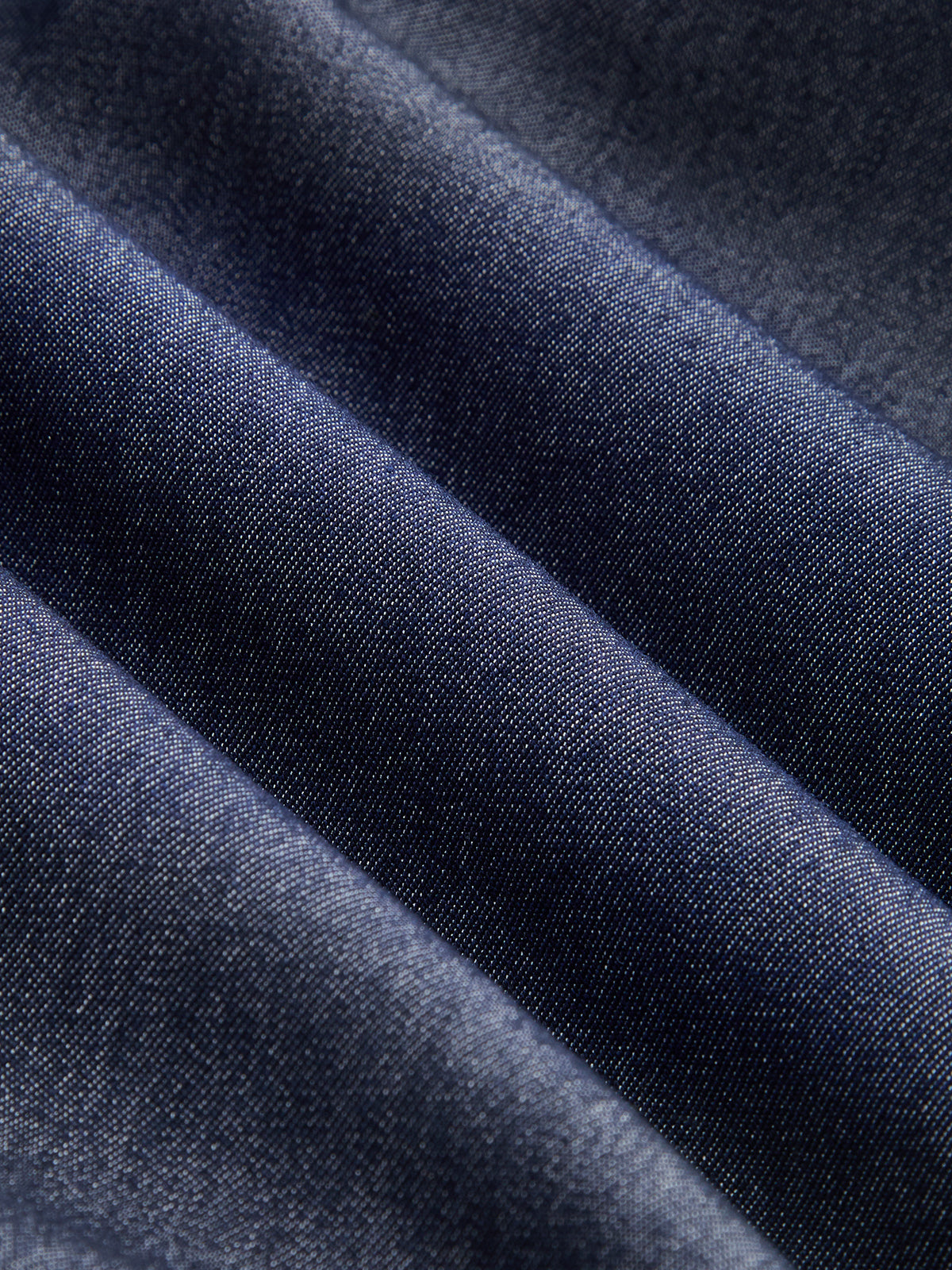 Kolsuz Önden Düğmeli Kemerli Denim Maxi Elbise