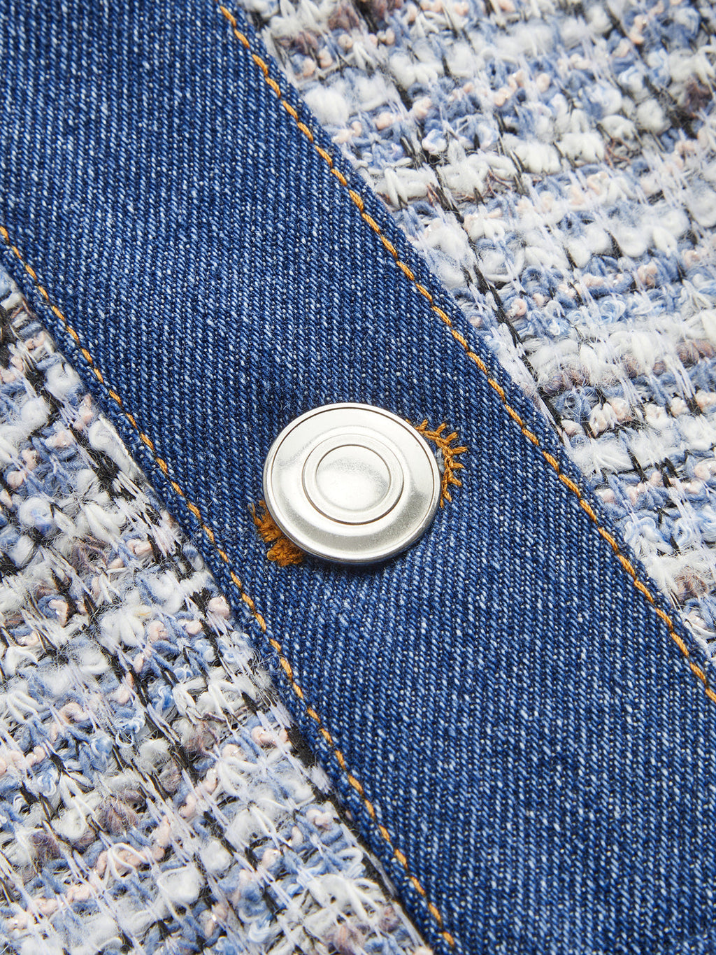 Denim Panelli Tüvit Mini Gömlek Elbise