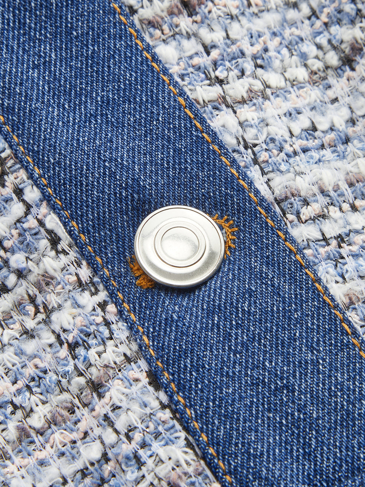 Denim Panelli Tüvit Mini Gömlek Elbise