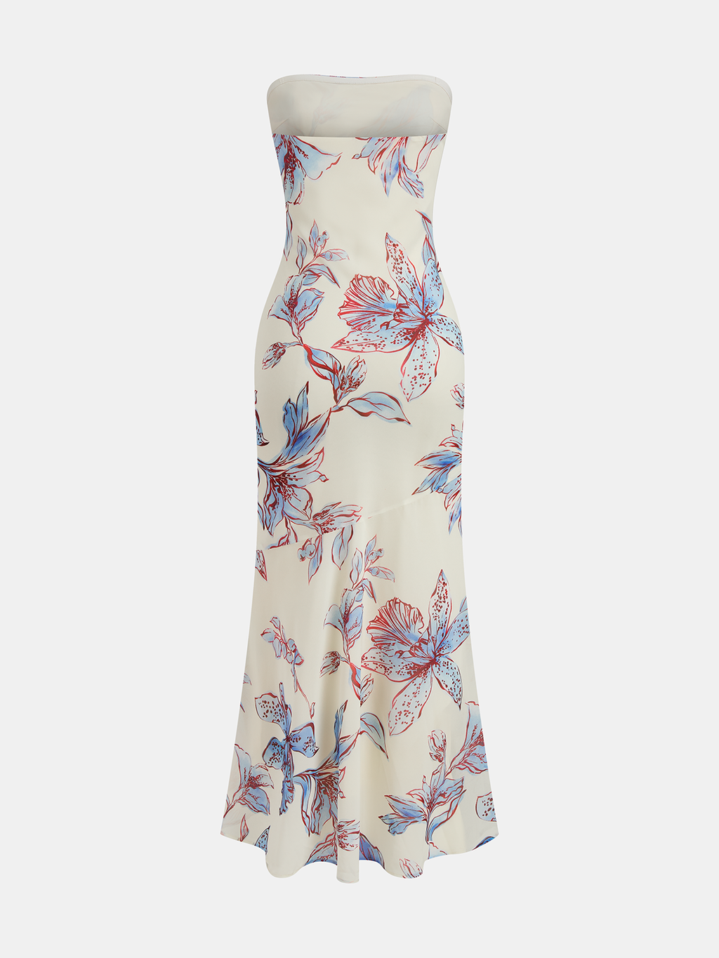 Çiçek Desenli Halter Yaka Maxi Elbise