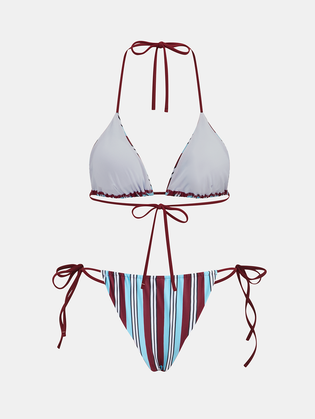 Çizgili Triangle Bikini Seti