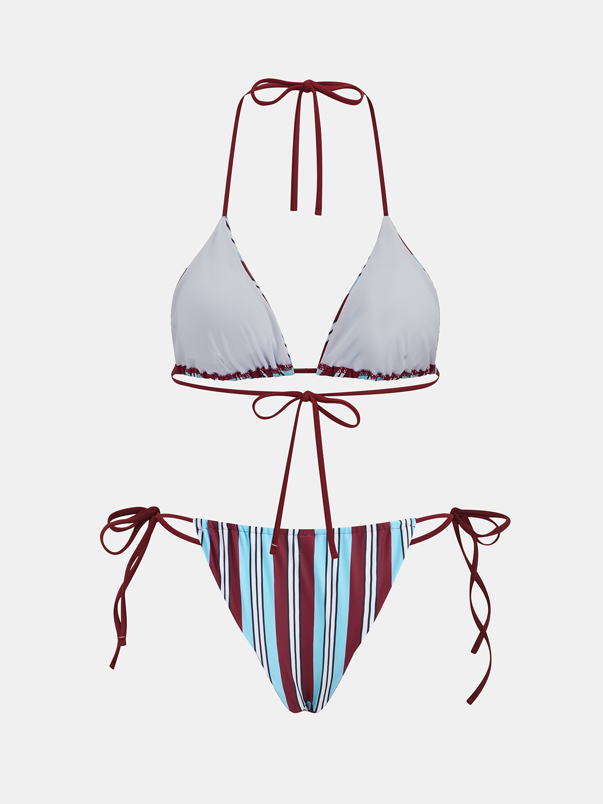 Çizgili Triangle Bikini Seti
