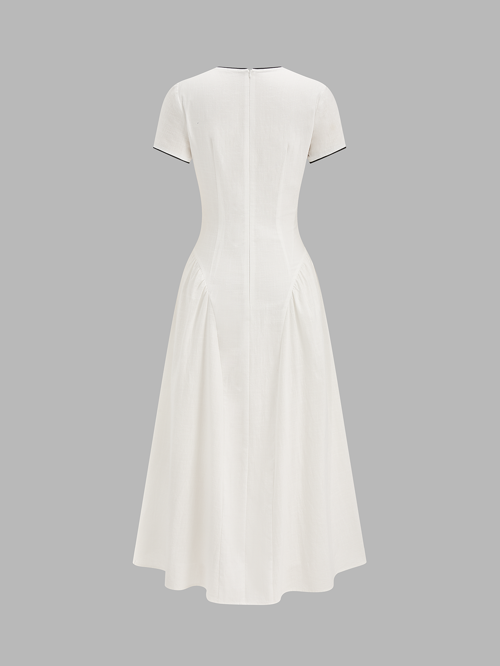 Fiyonk Detaylı Pamuklu Cheongsam Midi Elbise