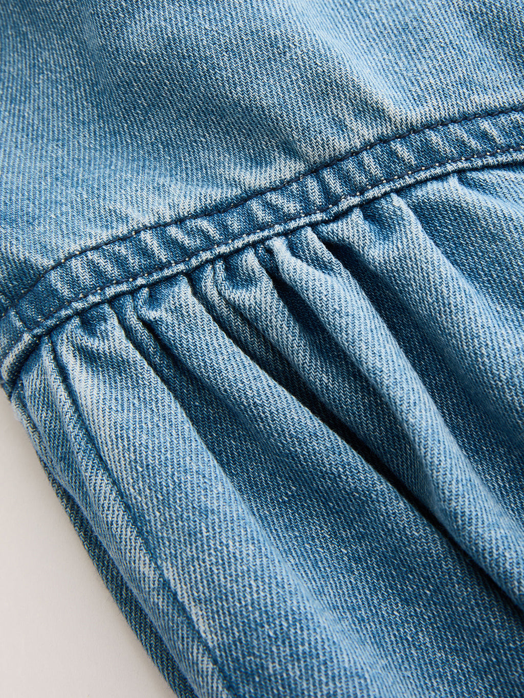 Denim Kolsuz Sırt Dekolteli Maxi Elbise