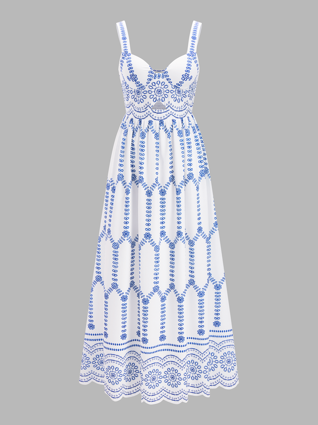 Boho Çiçek Desenli Dekolteli Maxi Elbise