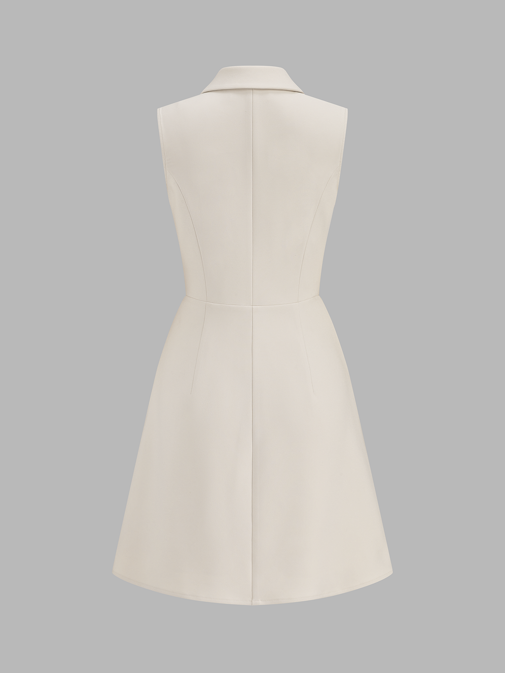 Kolsuz Lapel Pileli Mini Elbise