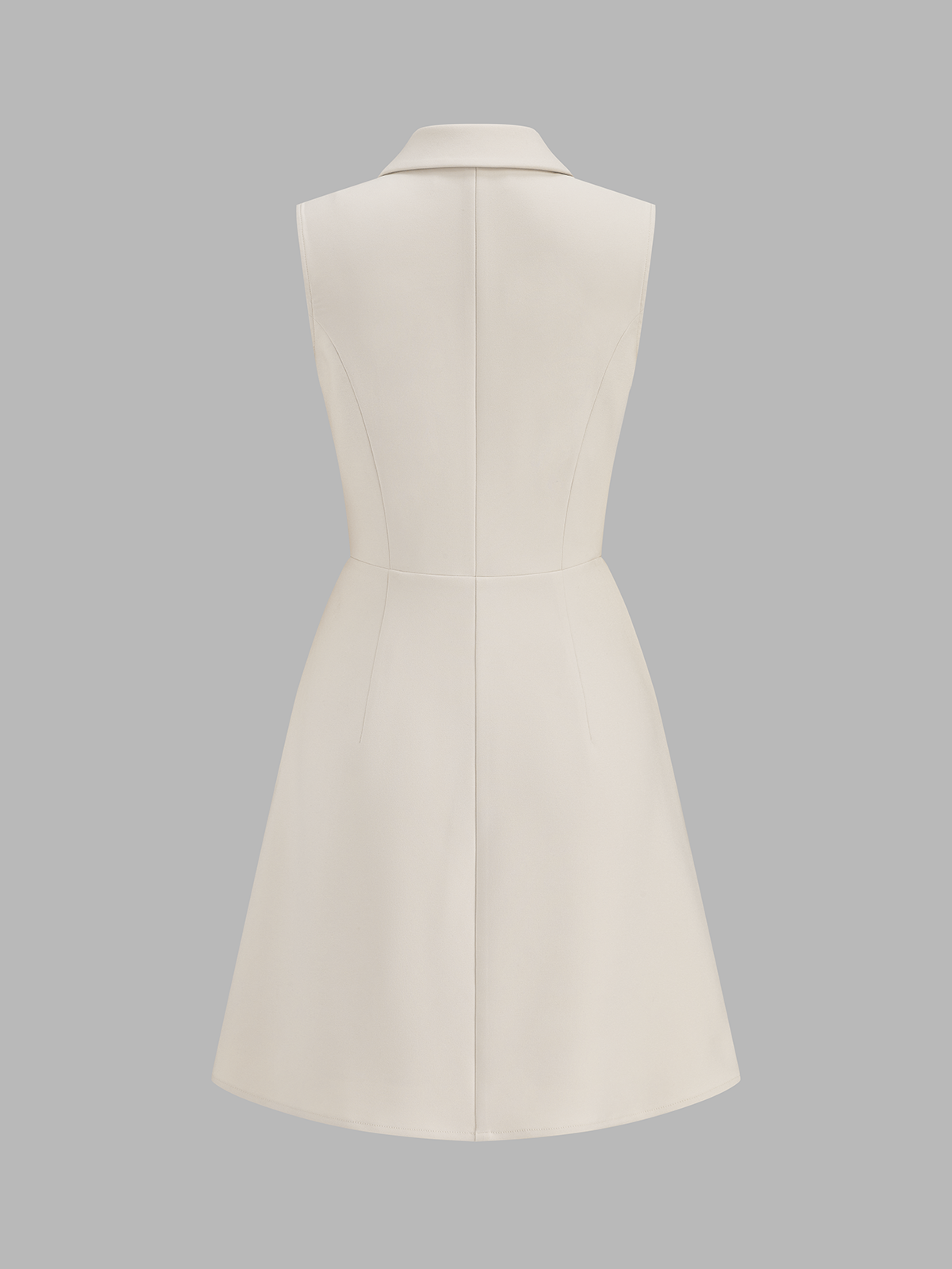 Kolsuz Lapel Pileli Mini Elbise