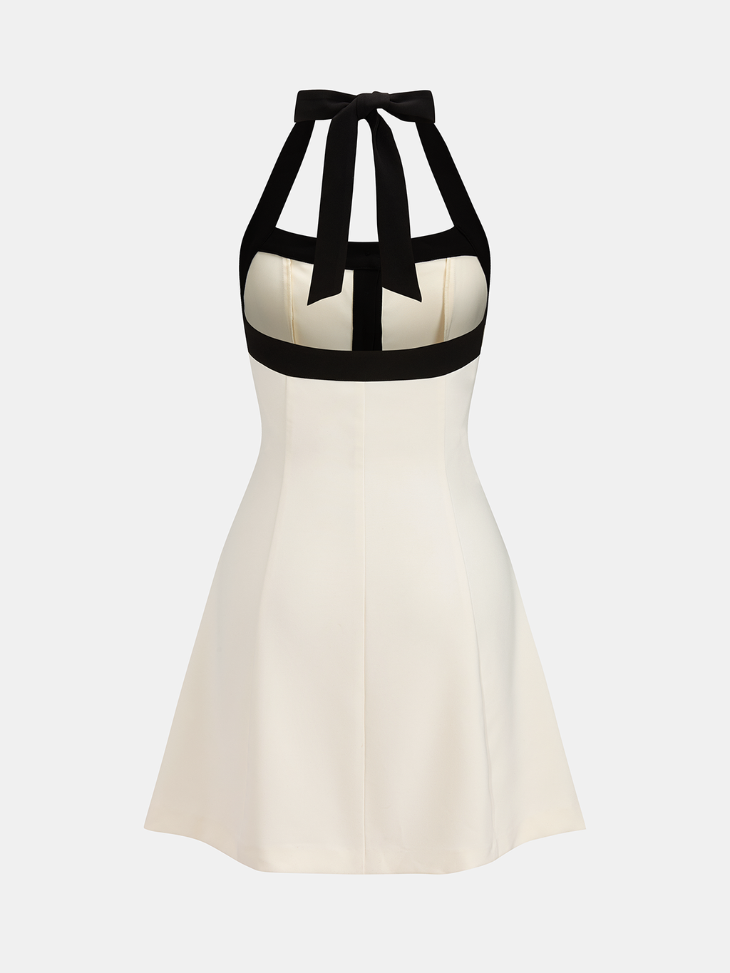 Kontrast Halter Yaka A Kesim Mini Elbise