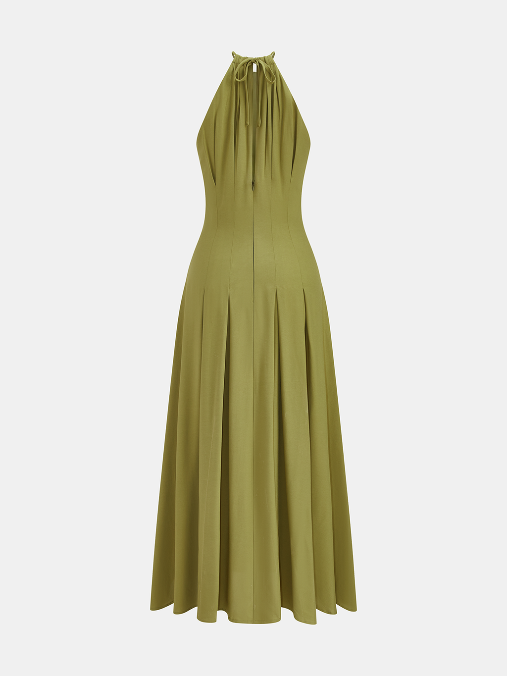 Halter Yaka Yan Yırtmaçlı Maxi Elbise