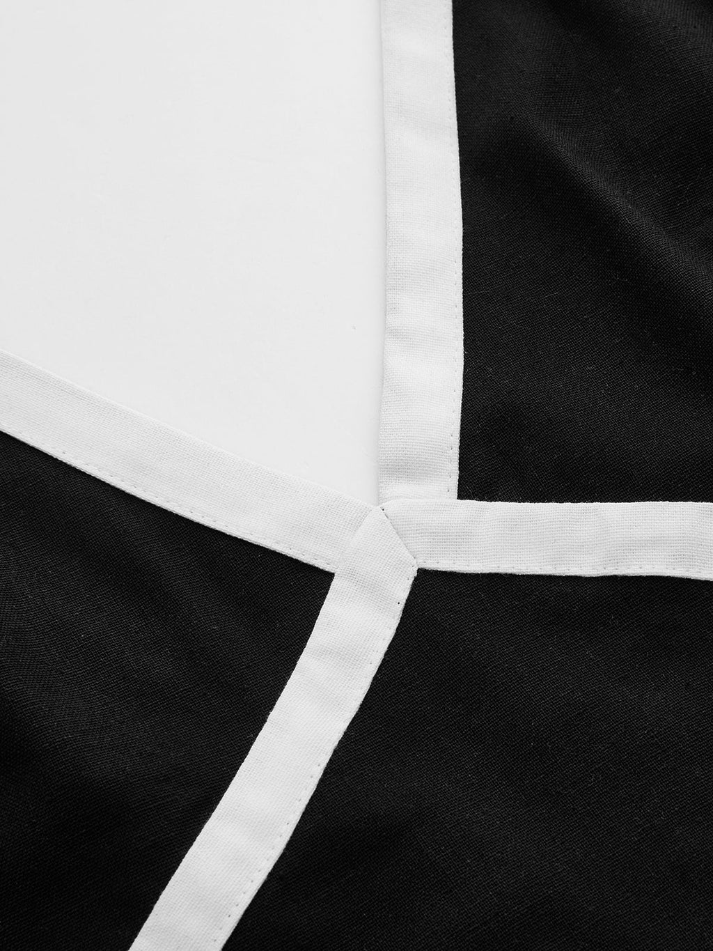 Oversize Kontrast Biyeli Keten Karışımlı Mini Elbise