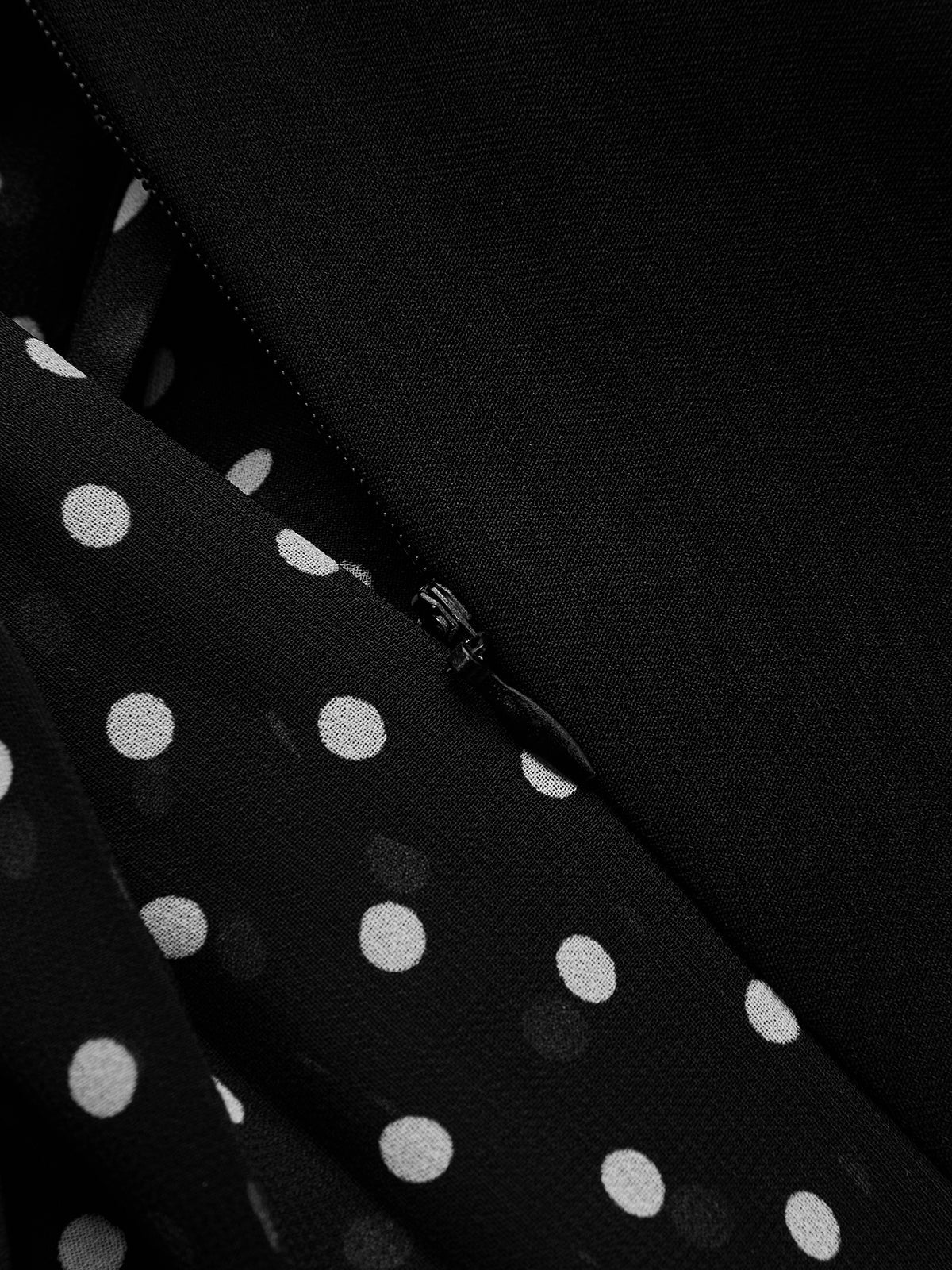 Belden Bağlamalı Blazer Stil Puantiyeli Maxi Elbise