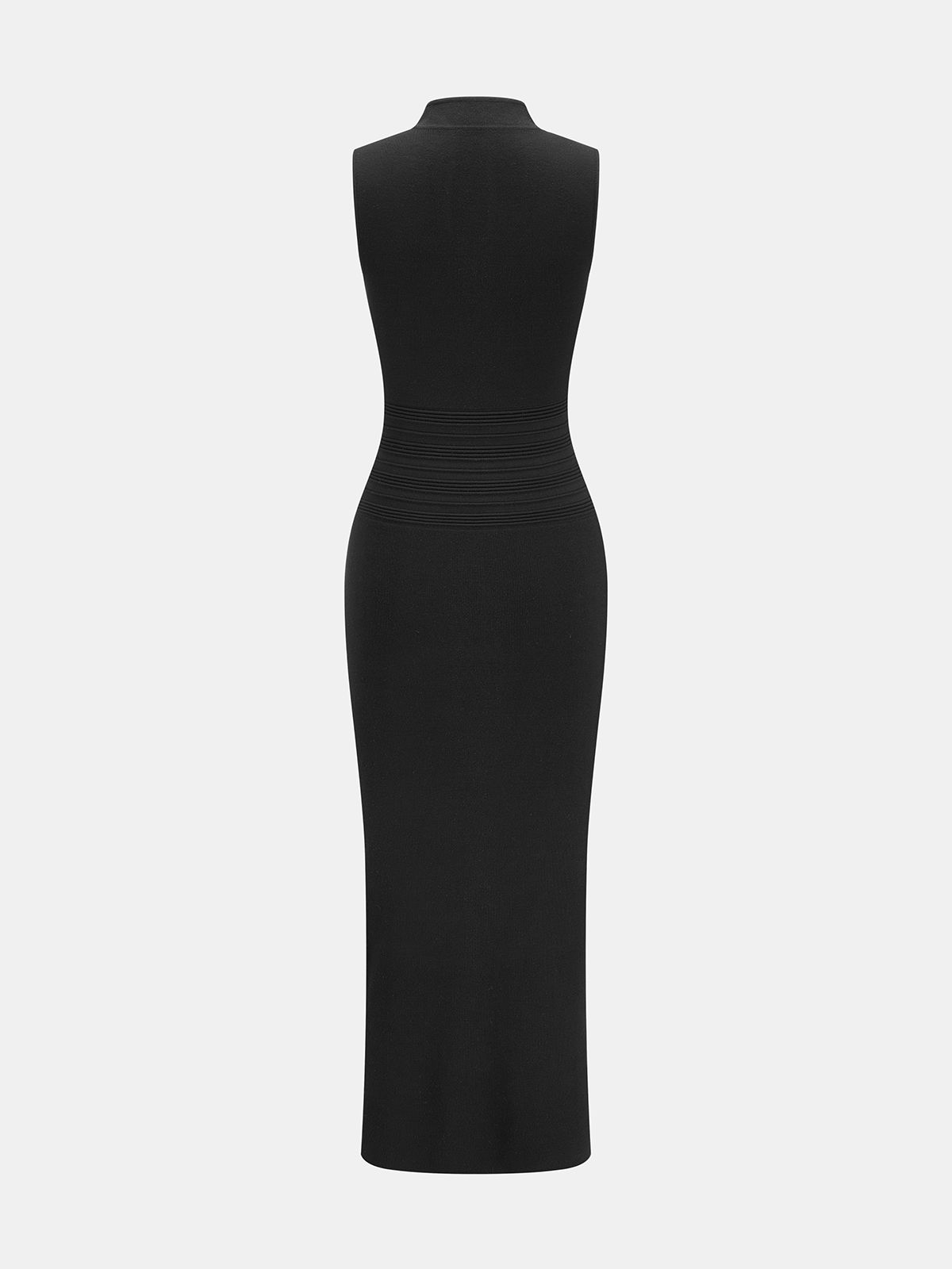 Çin Düğmeli Cheongsam Stili Maxi Triko Elbise