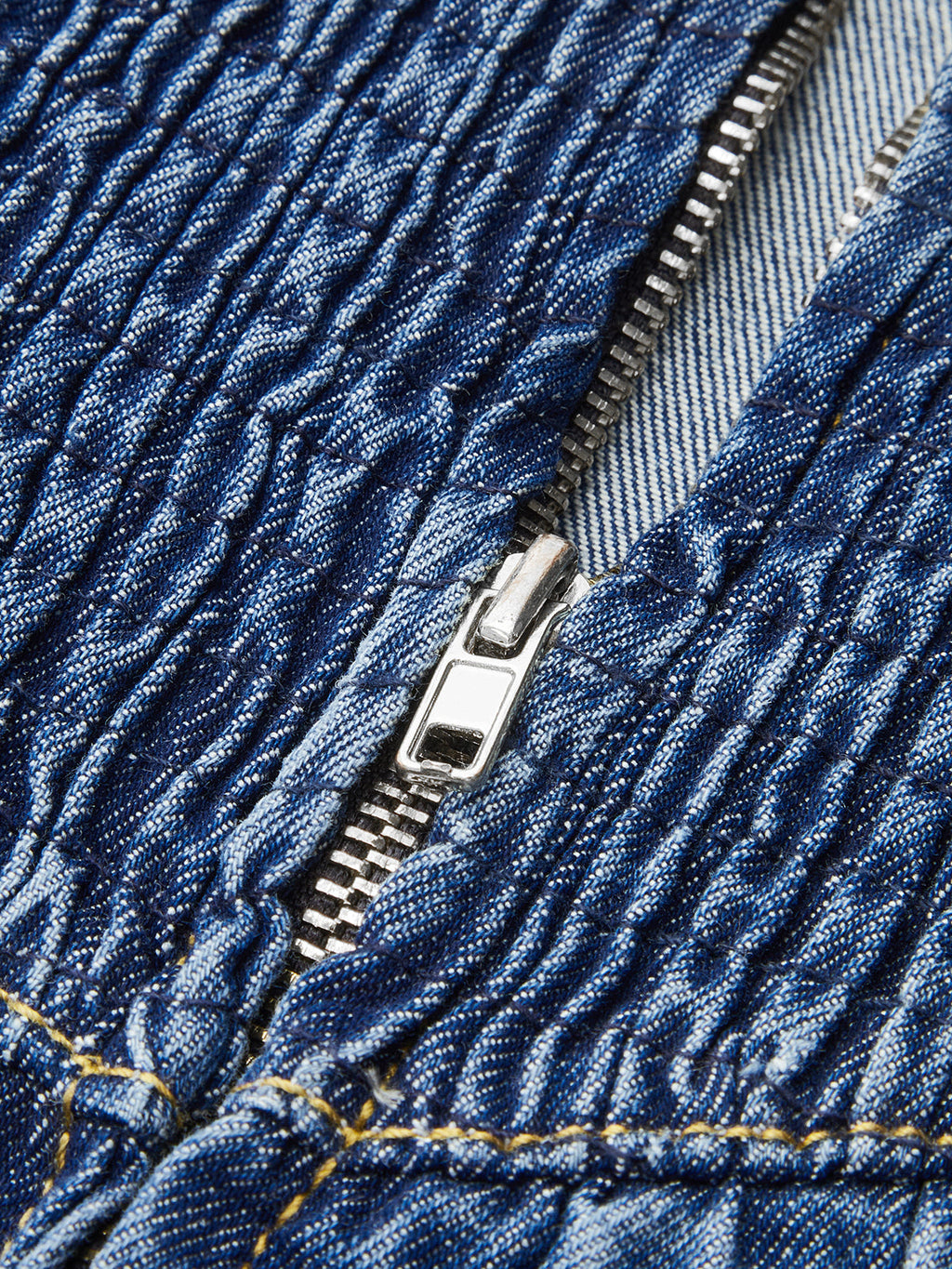 Denim Kare Yaka Önden Bağlamalı Midi Elbise