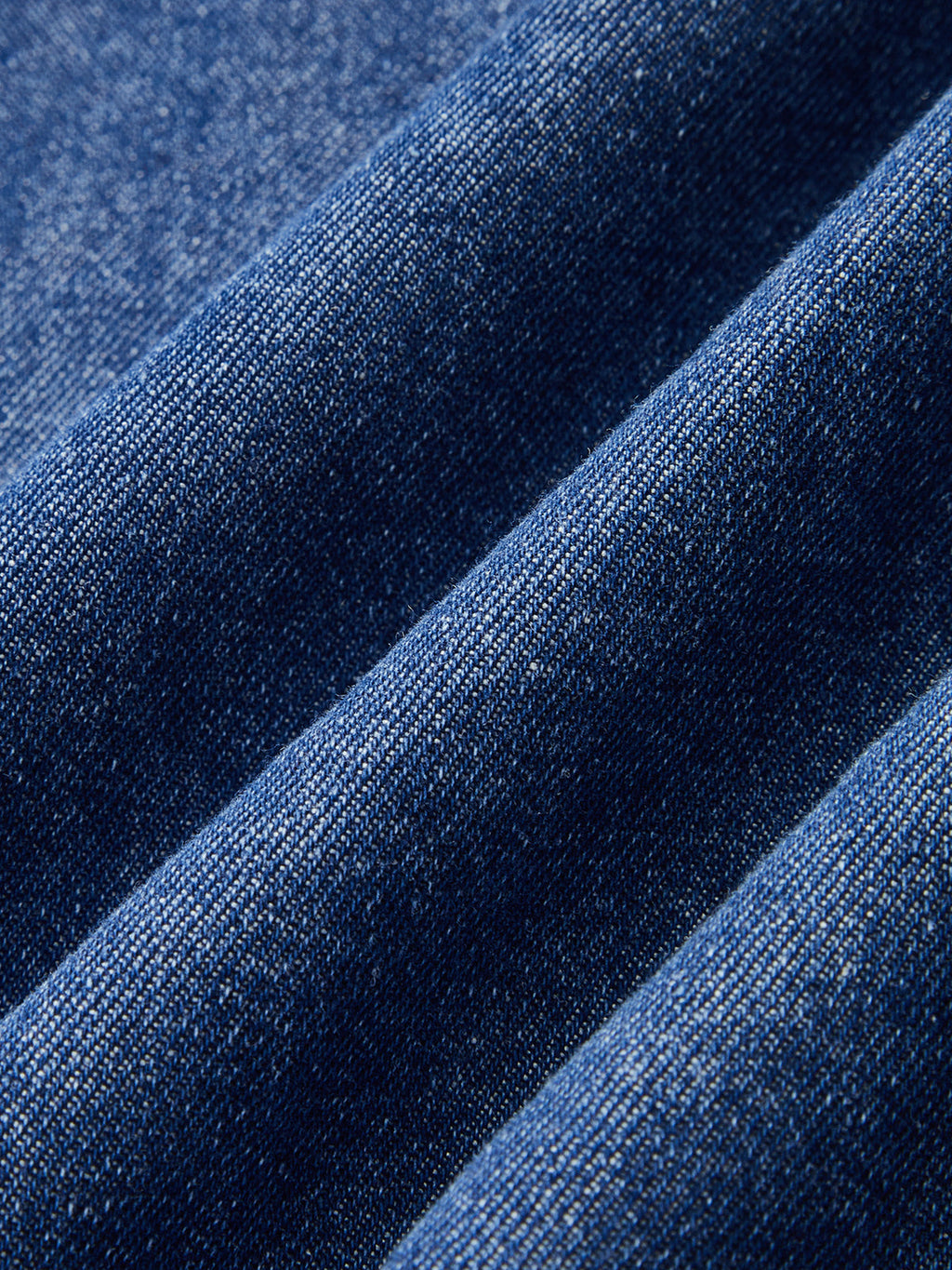 Denim Kare Yaka Önden Bağlamalı Midi Elbise