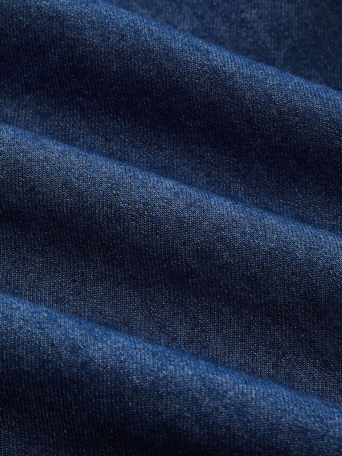 Kare Yaka Büzgü Dikişli Denim Maxi Elbise