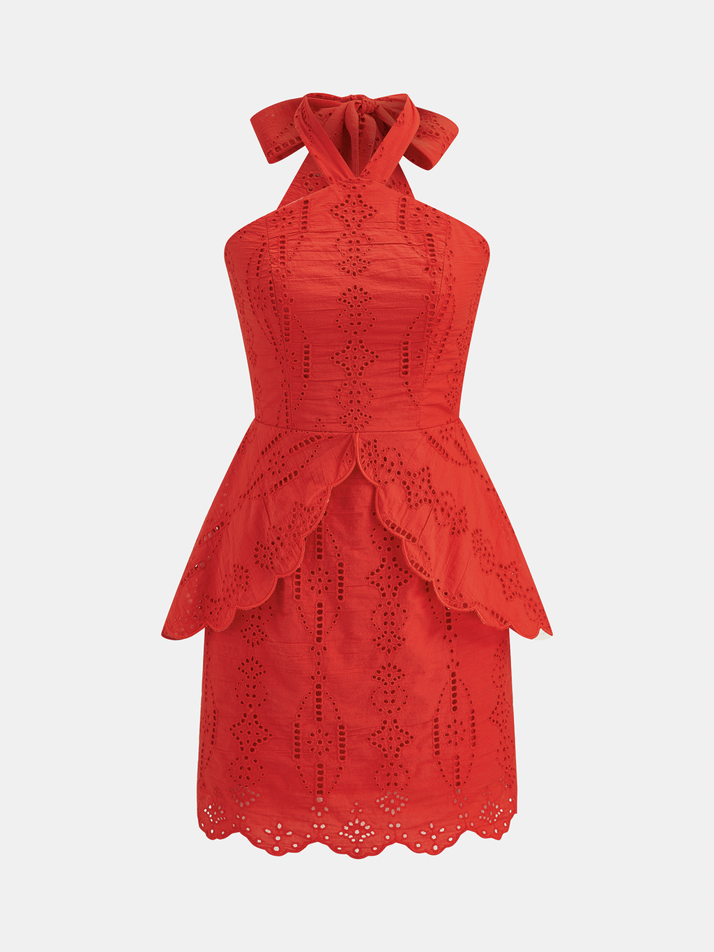 Fisto Halter Yaka Katlı Mini Elbise