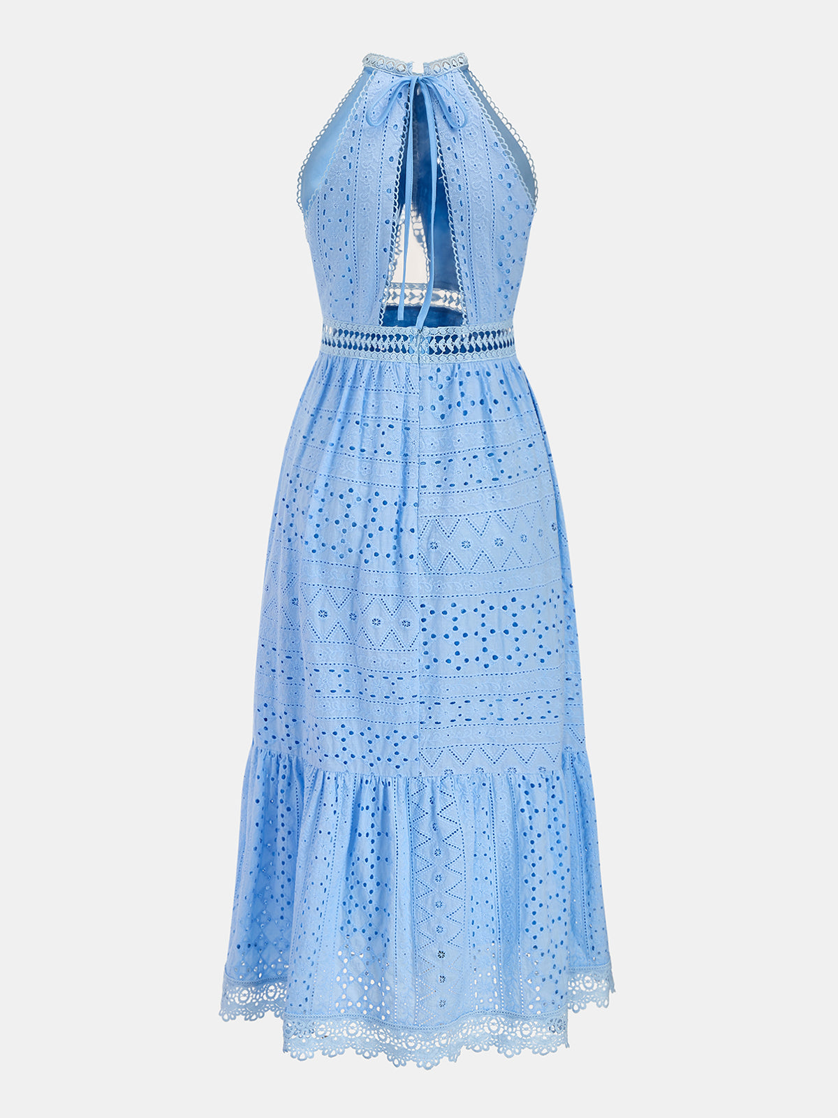 Halter Yaka Fisto Dekolteli Midi Elbise