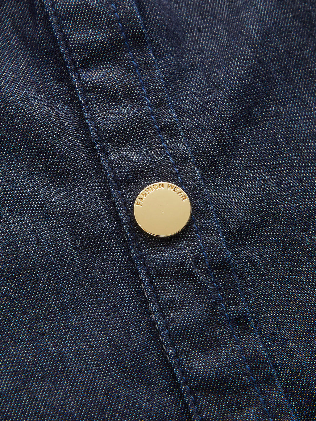 Önden Düğmeli Denim Midi Elbise