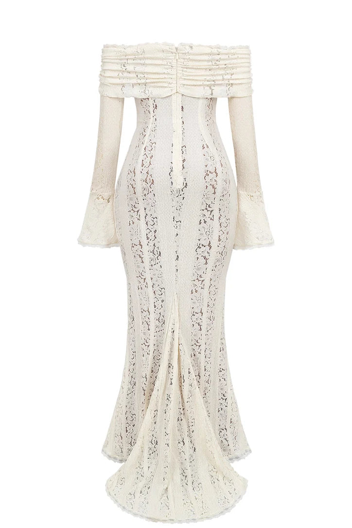 Georgette Lace Maxi- Ivory - Angel Lane Clothing