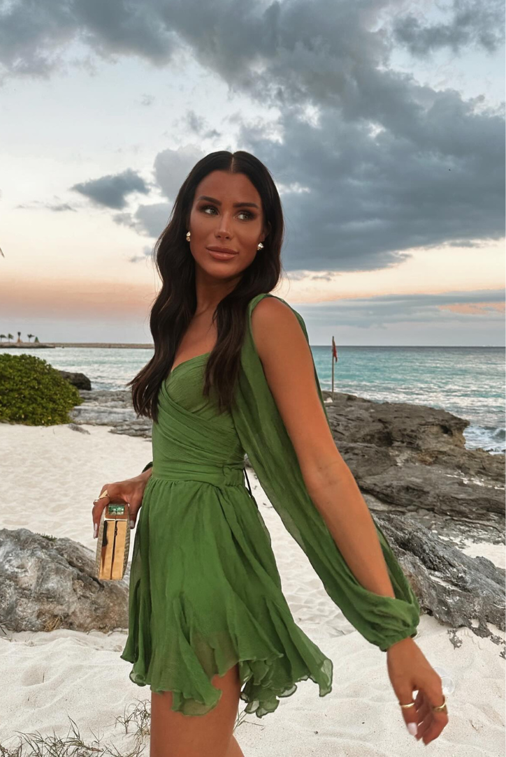 Vida Mini Dress- Olive - Angel Lane Clothing